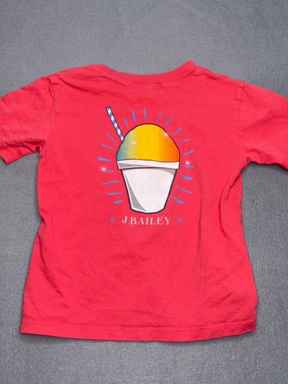 Boys' J. Bailey Short Sleeve Graphic Tee Summer Snowball Shaved Ice Red sz. 5